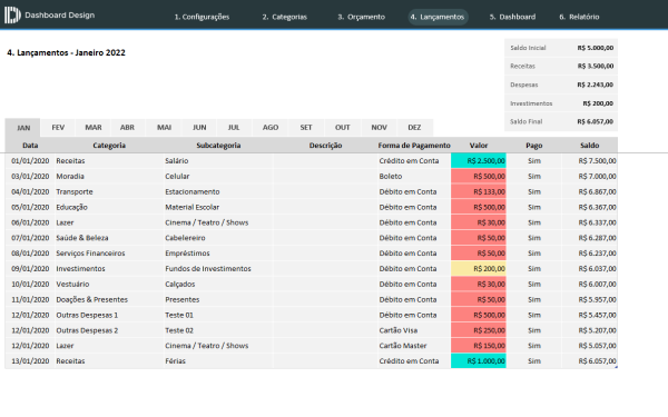 Planilha de Controle Financeiro Pessoal