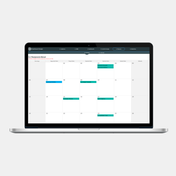 Planilha CRM Excel 2.0 - Planner Mensal