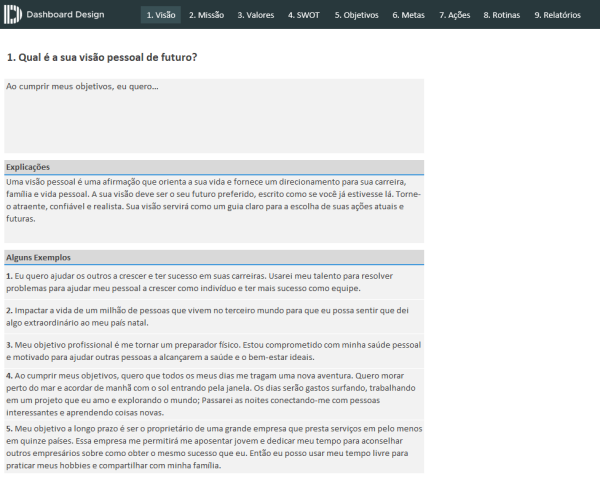Planejamento Estratégico Pessoal - Visão Pessoal