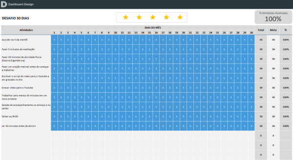Planilha Desafio 30 Dias