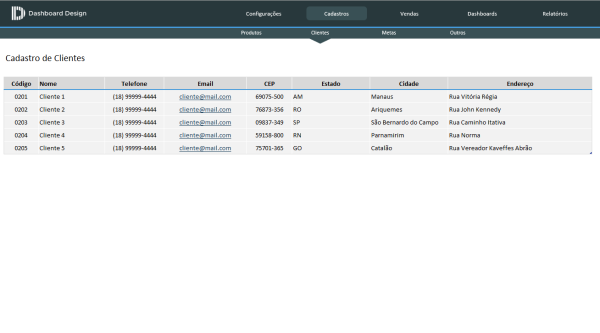 Planilha de Controle de Vendas Excel - Cadastro Clientes