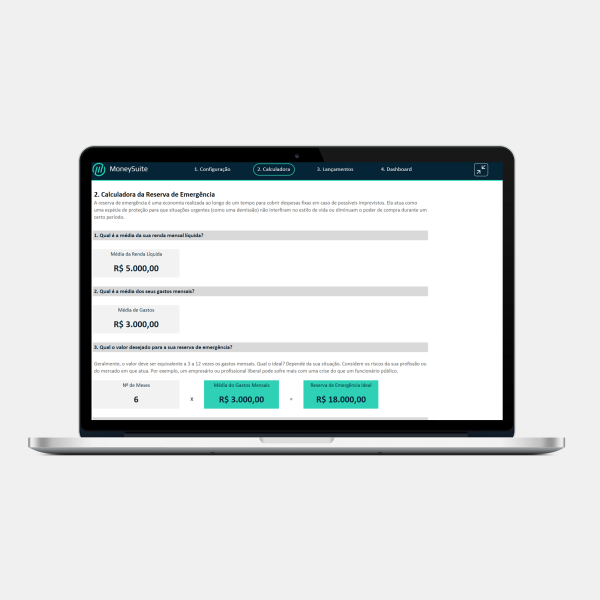 Planilha de Reserva de Emergência - Calculadora Reserva de Emergência