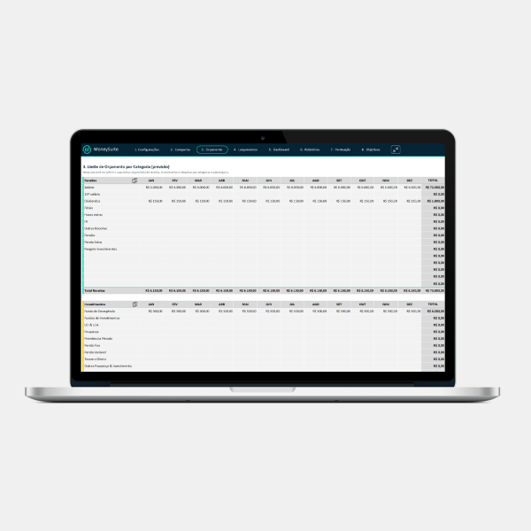 03. Planilha de Controle Financeiro Pessoal - Orçamento