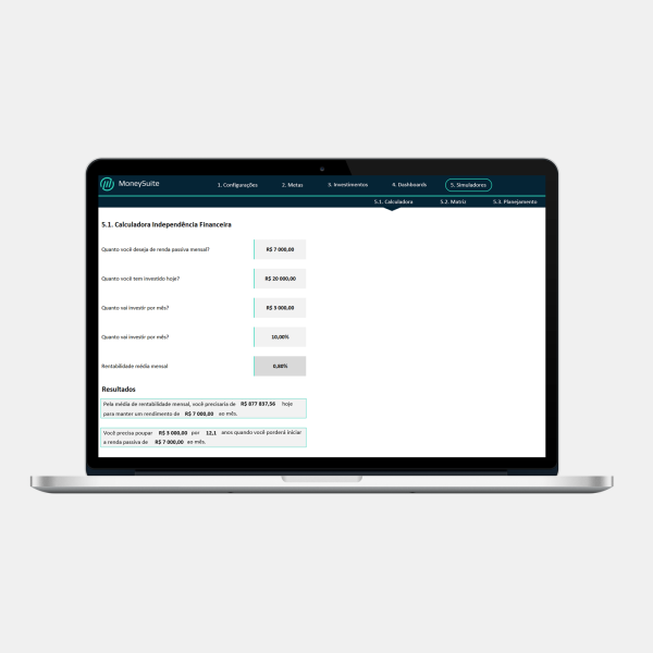 Planilha Independência Financeira - Calculadora Independência Financeira - capa