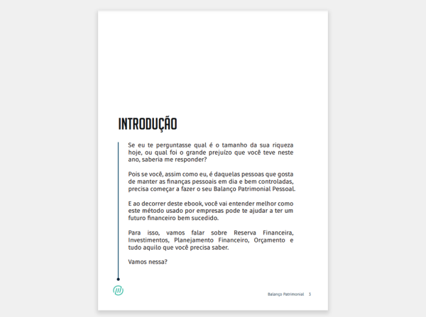 Ebook Balanço Patrimonial Pessoal - Introdução