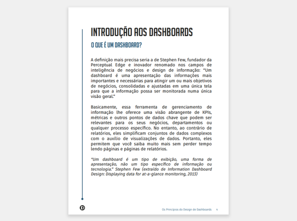 Ebook Os Princípios do Design de Dashboards - Introdução
