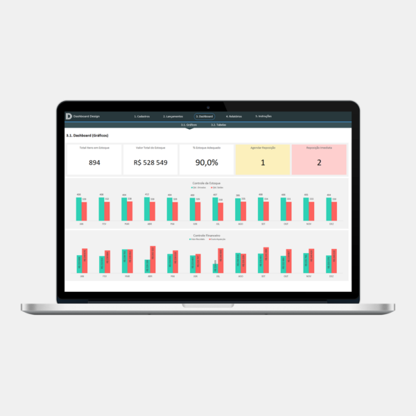 Planilha de Controle de Estoque - Dashboard Estoque