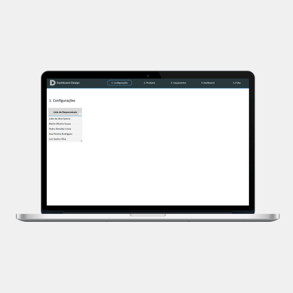 Planilha Ficha de Controle de Estoque em Excel - Configurações 2
