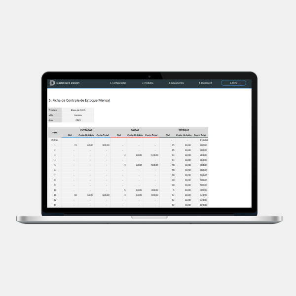 Planilha Ficha de Controle de Estoque em Excel - Ficha de Controle de Estoque 2