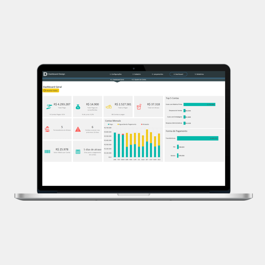 Demo - Planilha Excel de Contas a Pagar