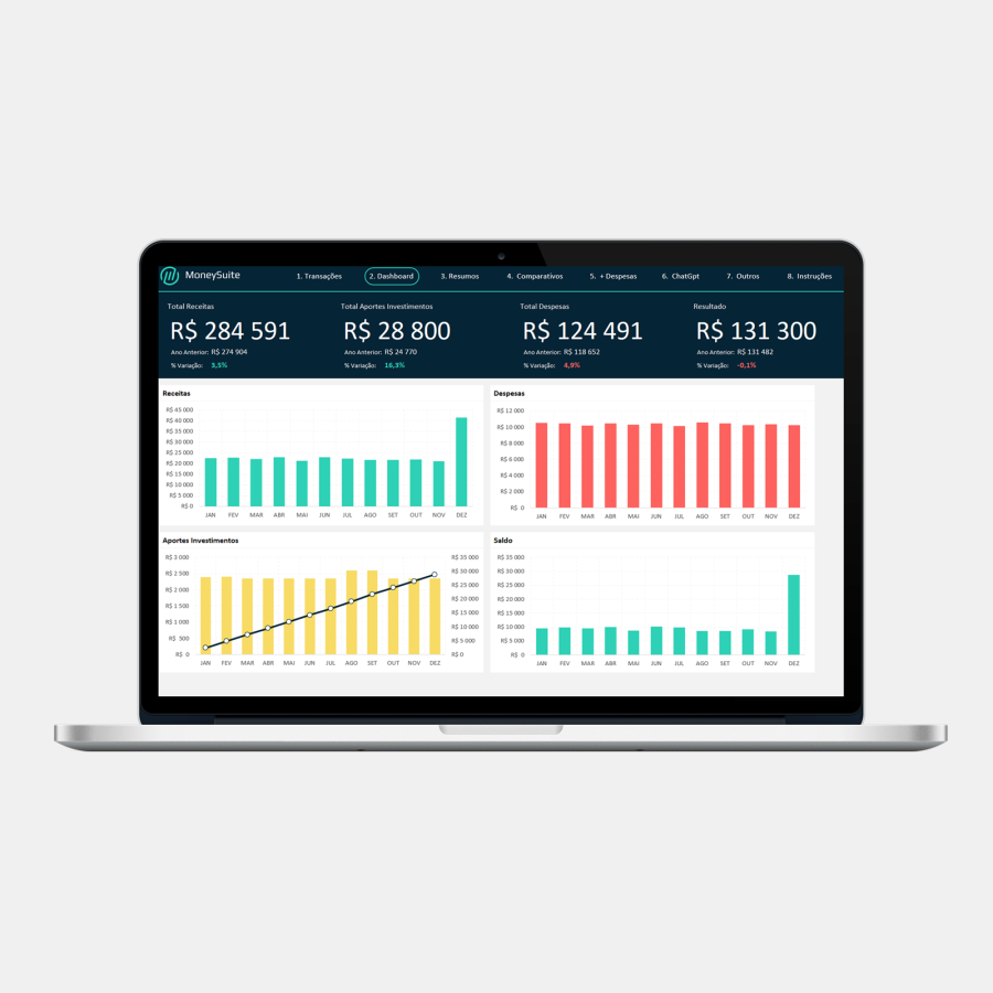 Demo - Planilha de Consolidação e Análise Financeira Pessoal