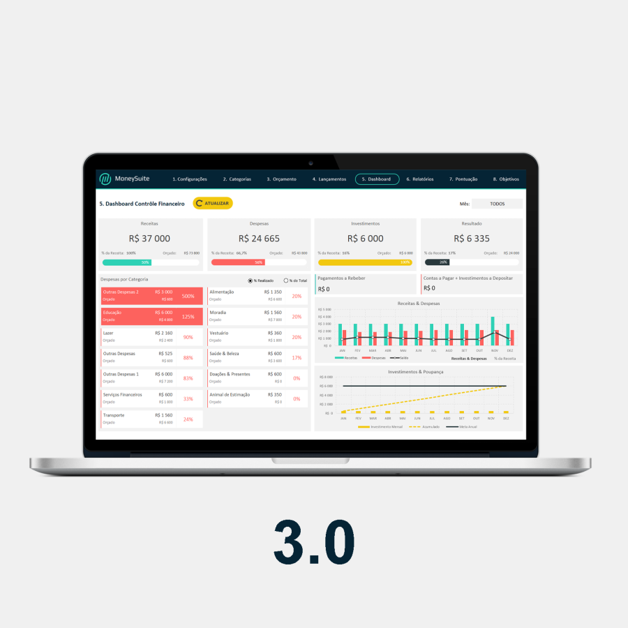 Demo - Planilha de Controle Financeiro Pessoal 3.0