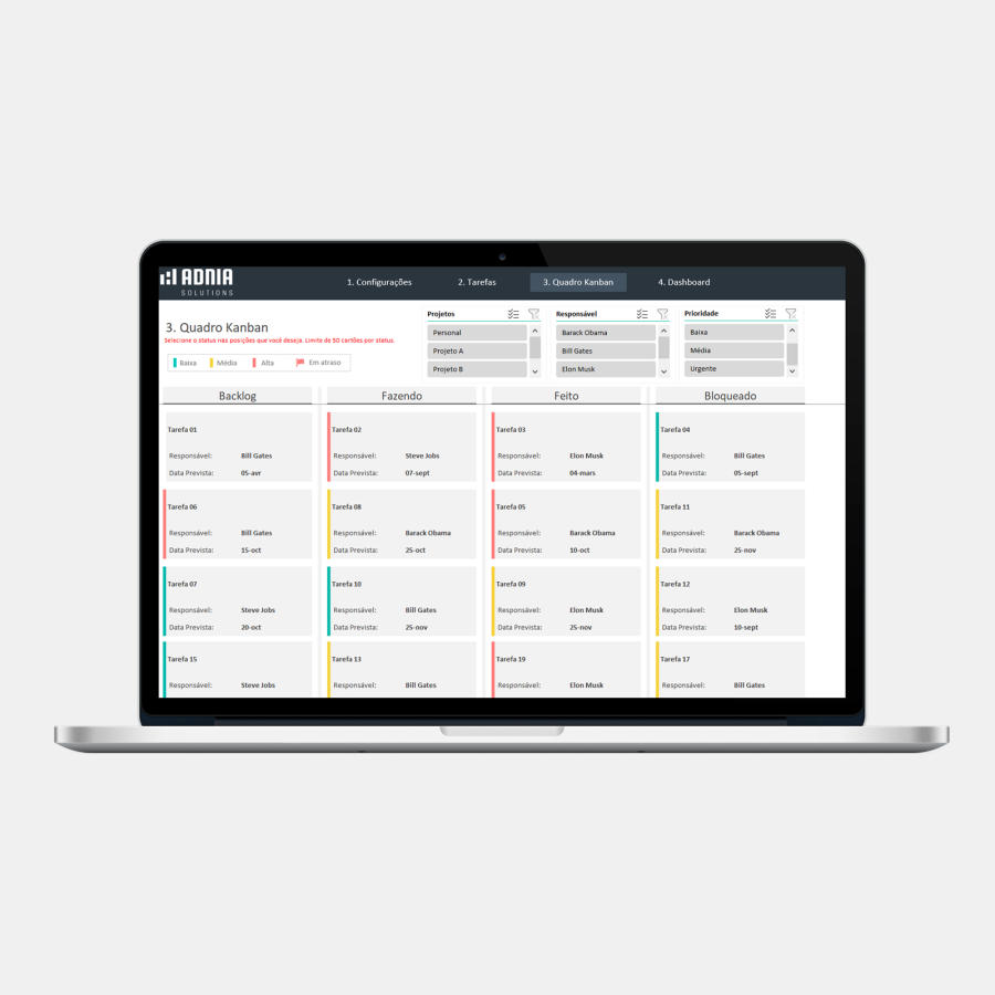 Planilha Kanban Excel - Demo