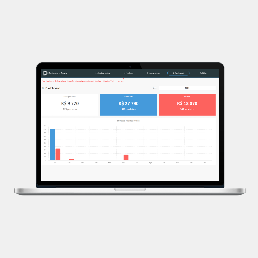 Demo - Planilha Ficha de Controle de Estoque