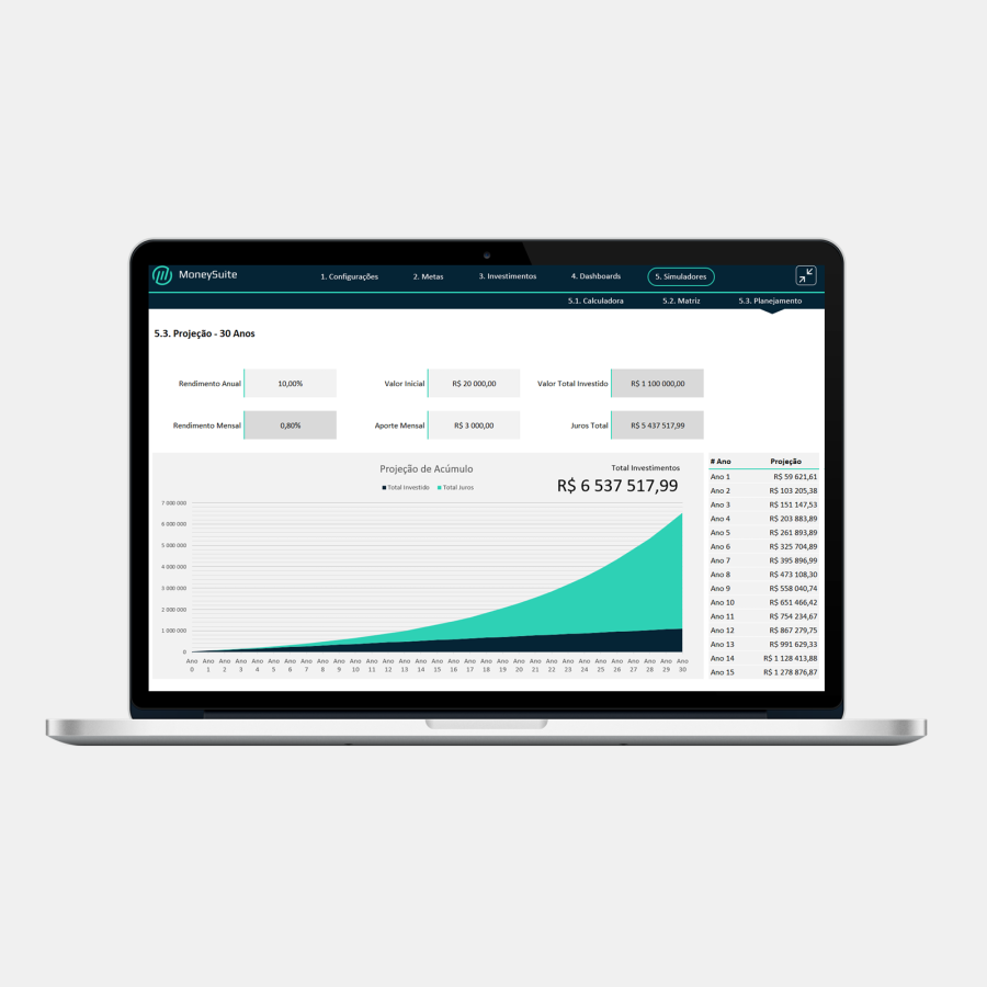 Demo - Planilha Excel Independência Financeira